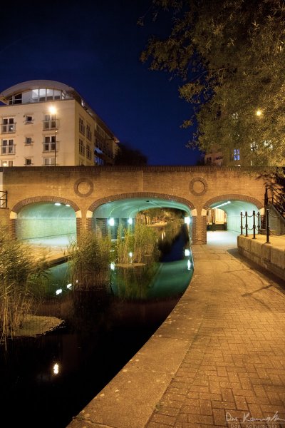 Waterway at night