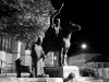 Church statues at night